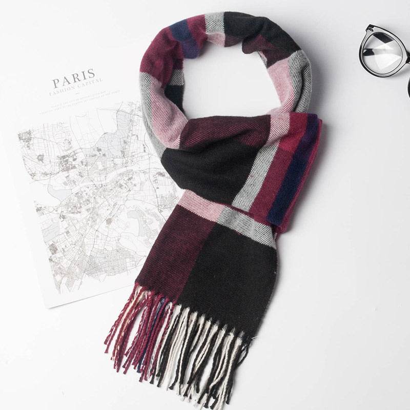 Stylish Men's Plaid Scarf - Premium Imitation Cashmere, 2025 Trendy Design - Buy Center
