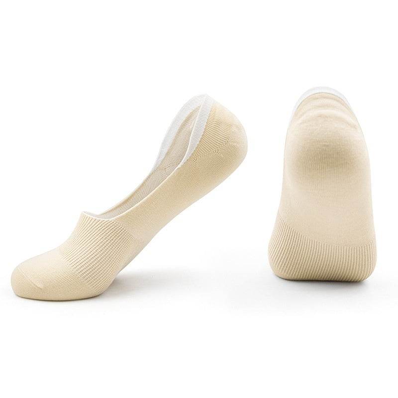 Women's Cotton Invisible Boat Socks - 5 Pairs Non-Slip Summer Style - Buy Center
