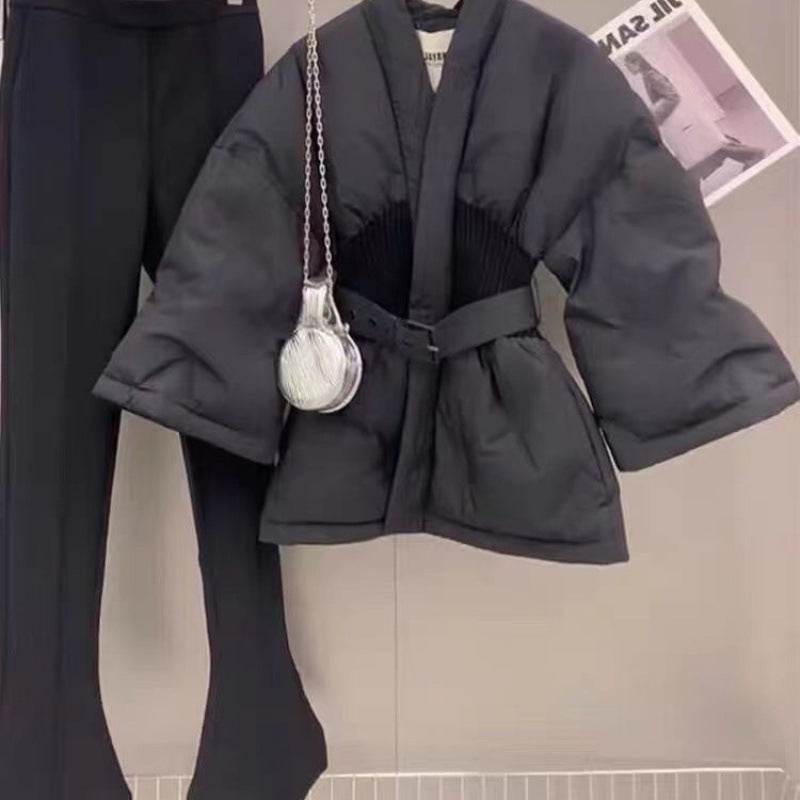 Black Cotton Padded Coat for Women - Stylish, Thickened, Extended Length - Buy Center