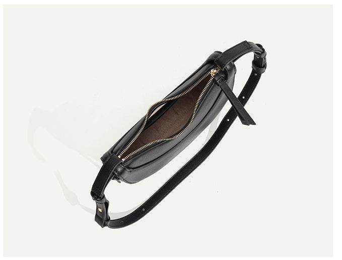 Buycenter Litchi Pattern Crescent Leather Bag - Stylish Evening Accessory - Buy Center