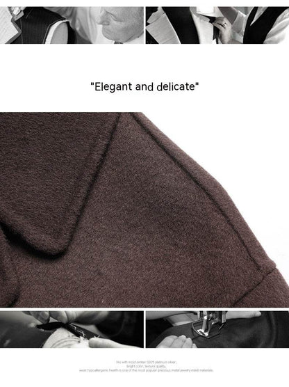 Men's Mid-Length Woolen Coat - Casual Double-Sided Winter Outerwear - Buy Center