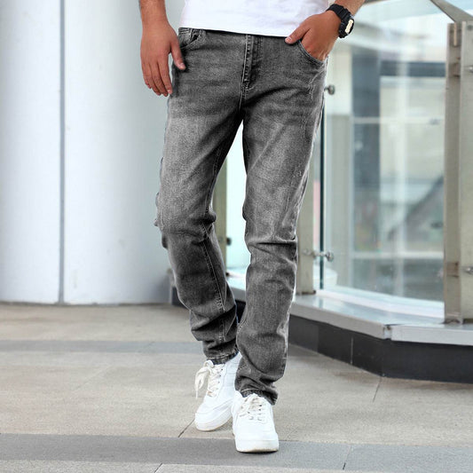 Buycenter Men's Gray Stretch Skinny Jeans - Korean Style Trousers - Buy Center
