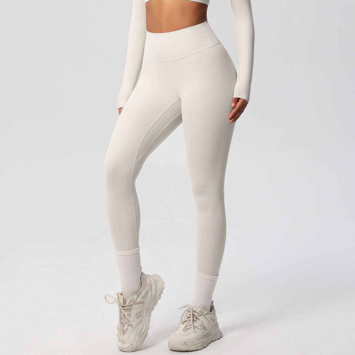 High Waist Nude Feel Leggings - Skin-Friendly Sports Tights for Fitness - Buy Center