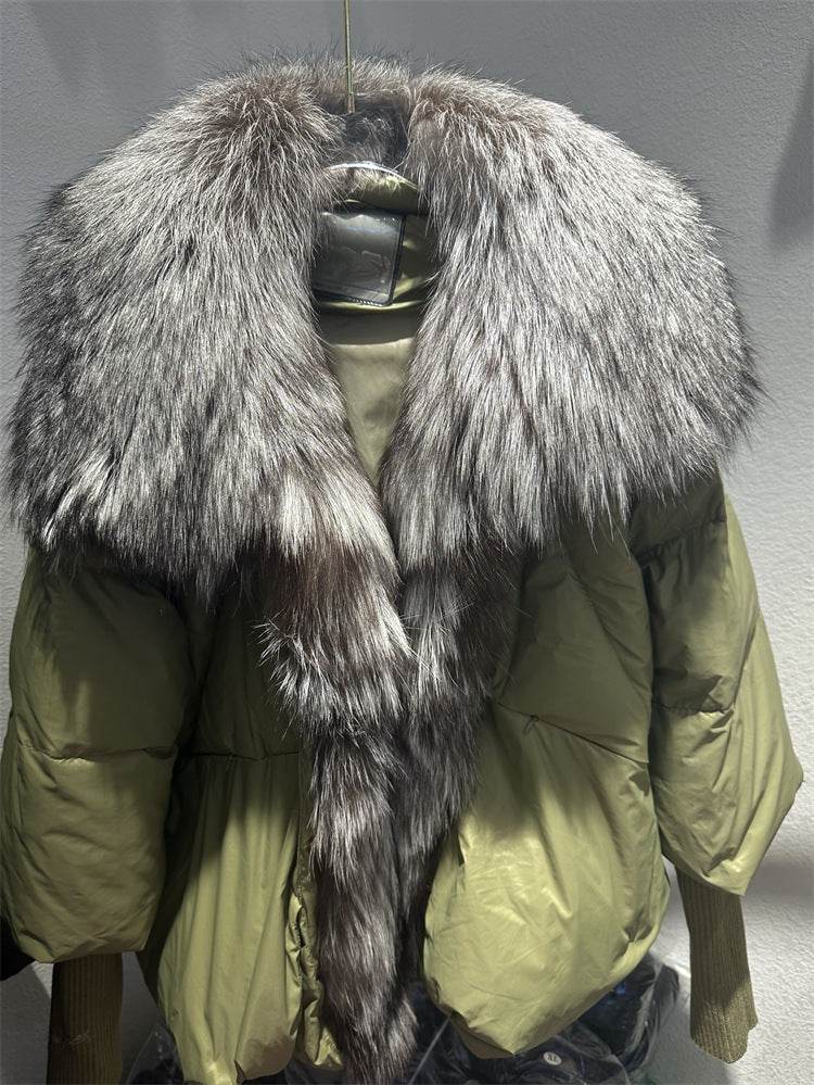 Buycenter Women's White Duck Down Jacket - Temperament Style with Pockets - Buy Center