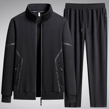 Men's Fleece-Lined Leisure Sports Suit - Stylish Two-Piece Set for All Seasons - Buy Center