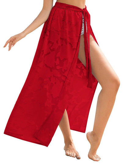 Elegant Transparent Floral Swimsuit Overskirt - Lightweight Beachwear for Summer - Buy Center