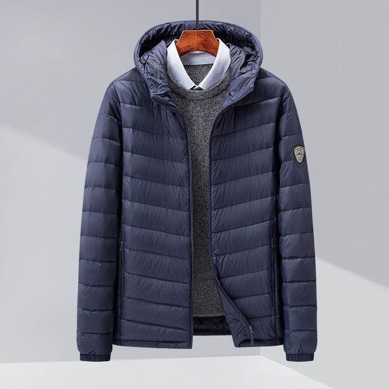 Trendy Men's Thin Hood Down Jacket - Slim Fit with Premium Duck Down - Buy Center