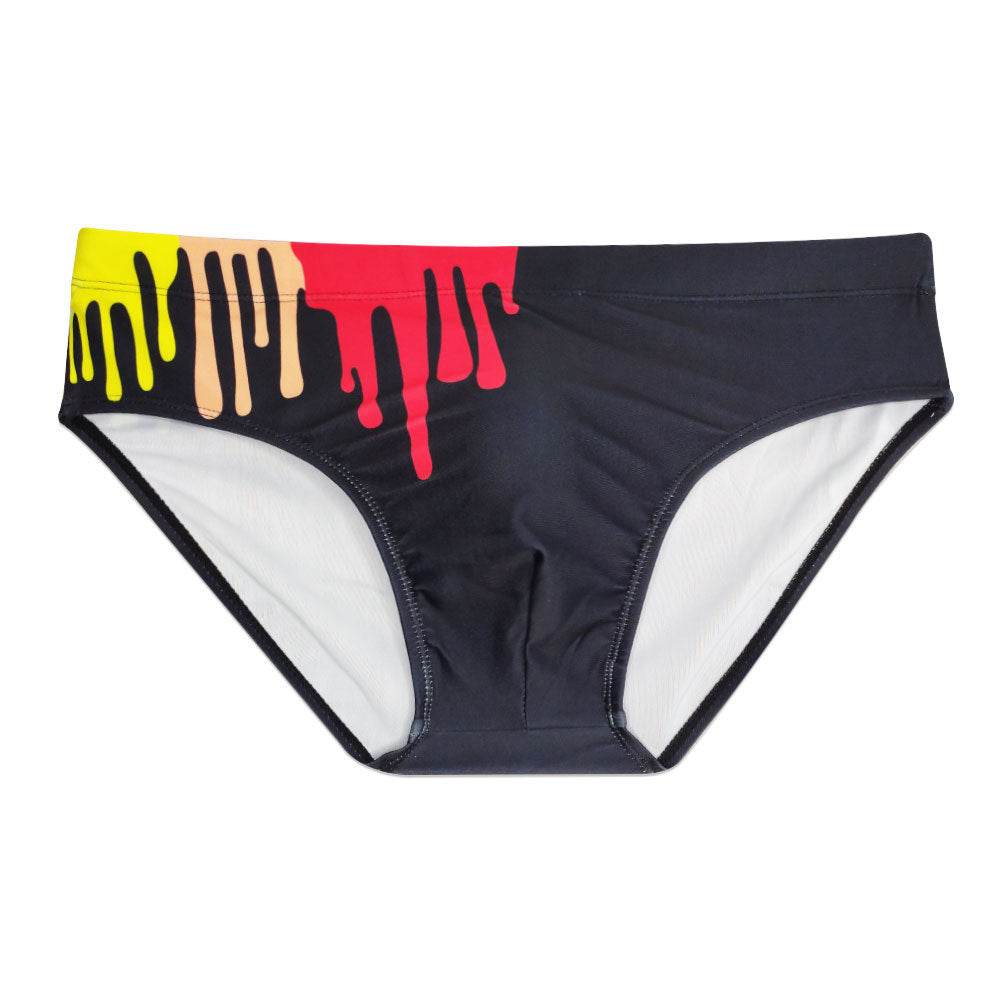 Stylish Men's Swim Briefs - Sexy Color Printed Tape Cup Design - Buy Center