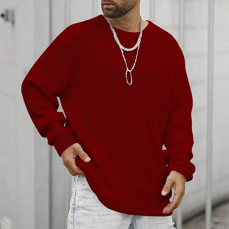 Casual Men's Long Sleeve Crew Neck Top - Loose Fit & Modern Style - Buy Center