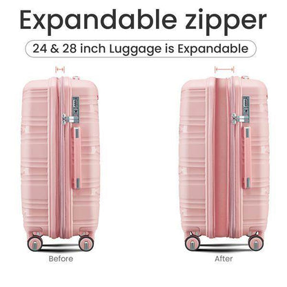 Lightweight 4-Piece Suitcase Set - Expandable Luggage with TSA Lock - Buy Center