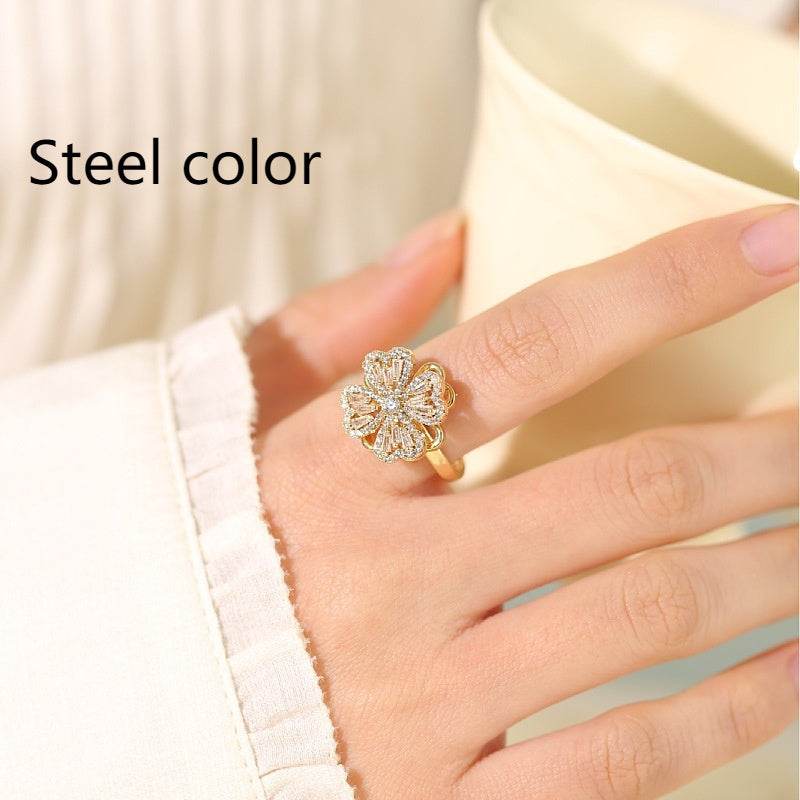 Buy Center Fully Jeweled Loving Heart Ring - Unique Temperamental Style - Buy Center