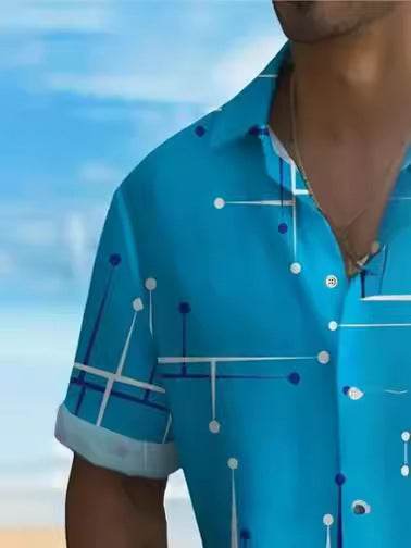 Fashion Printed Shirt for Men - Slim Fit & Vibrant Geometric Design - Buy Center