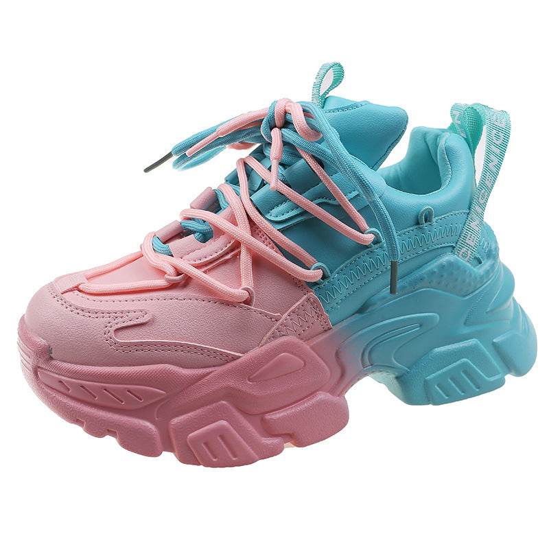 Buycenter Women's Colorful Sequin Lace-Up Sneakers - Trendy Platform Style - Buy Center