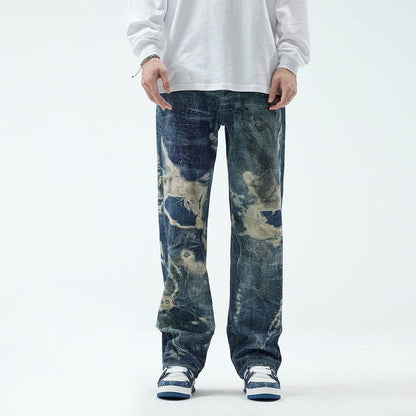 Buycenter Men's Straight Ripped Jeans - Casual Fashion Trousers - Buy Center