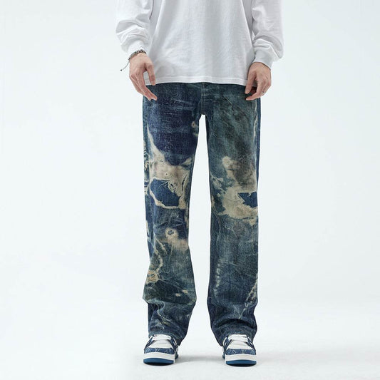Buycenter Men's Straight Ripped Jeans - Casual Fashion Trousers - Buy Center