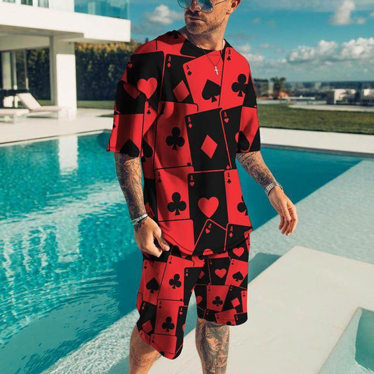 Casual Short Sleeve Leisure Set for Men - Stylish Geometric Design 2025 - Buy Center