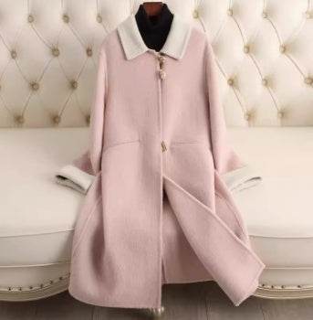 Buycenter Women's Cashmere Coat - Loose Fitting Trench in Soft Colors - Buy Center