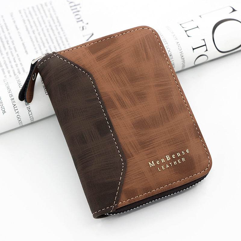 Frosted Men's Short Chain Wallet - Stylish PU Leather Card Holder 2025 - Buy Center