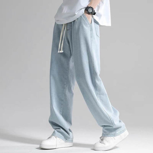 Men's Loose Wide Leg Straight Jeans - Cotton Casual Denim Pants - Buy Center