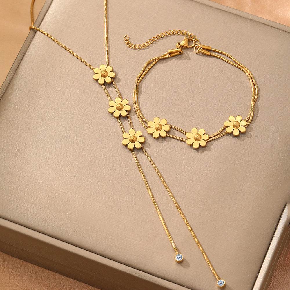 Three-Dimensional Lock Snake Necklace Set - Elegant Fashion Jewelry for Women - Buy Center