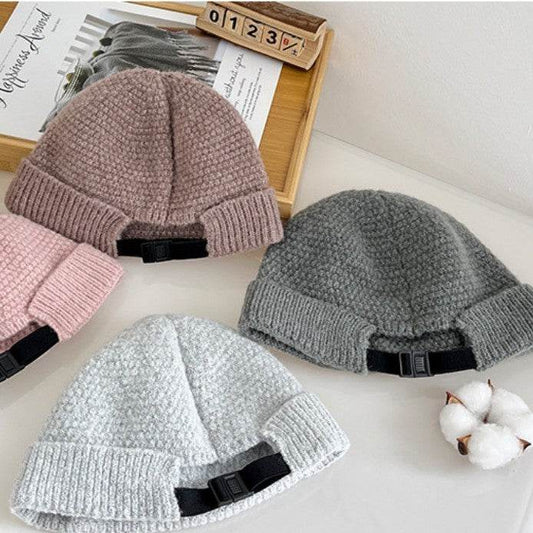 Warm Hemming Knitted Woolen Cap - Adjustable Winter Beanie for Outdoor Style - Buy Center