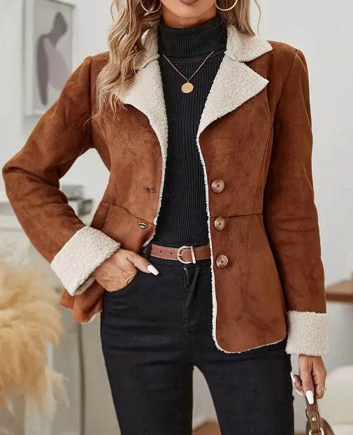 Casual Fashion Cold-Proof Jacket - Warm Fur & Stylish Lapel Design - Buy Center