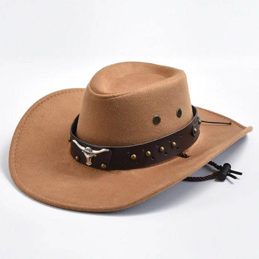 Retro Artificial Suede Cowboy Hat - Adjustable Sunshade for Outdoor Style - Buy Center