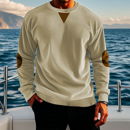 Buycenter Stand Collar Corduroy Sweater for Men - Long Sleeve Pullover - Buy Center