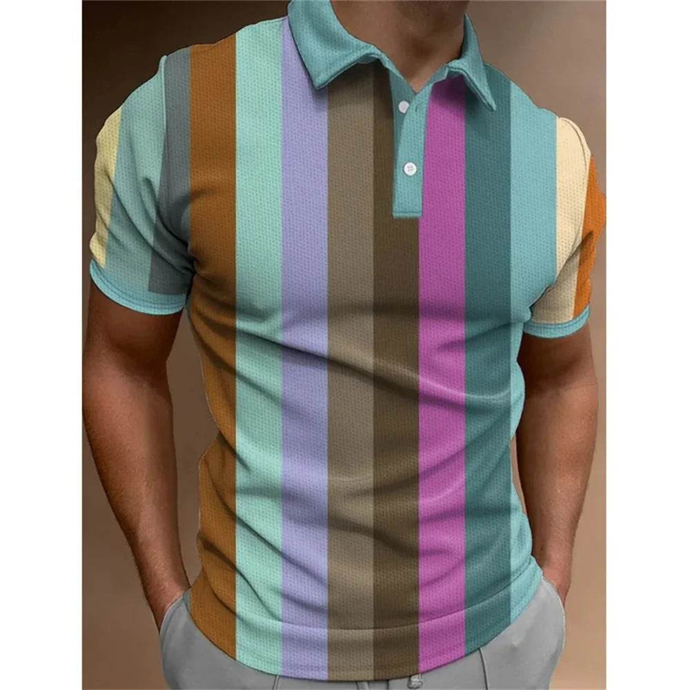 Men's 3D Rainbow Printing Casual T-Shirt - Summer Style & Ultimate Comfort - Buy Center