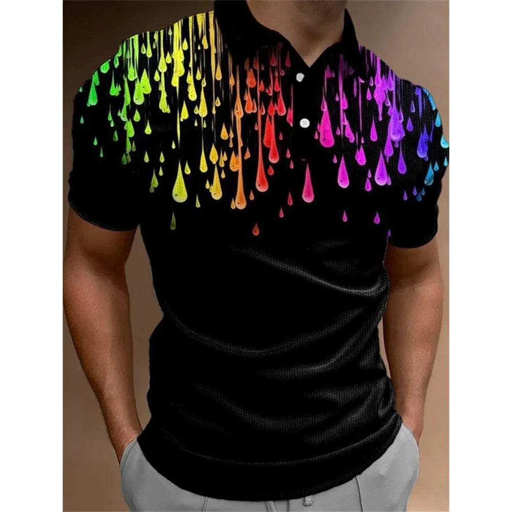 Men's 3D Rainbow Printing Casual T-Shirt - Summer Style & Ultimate Comfort - Buy Center