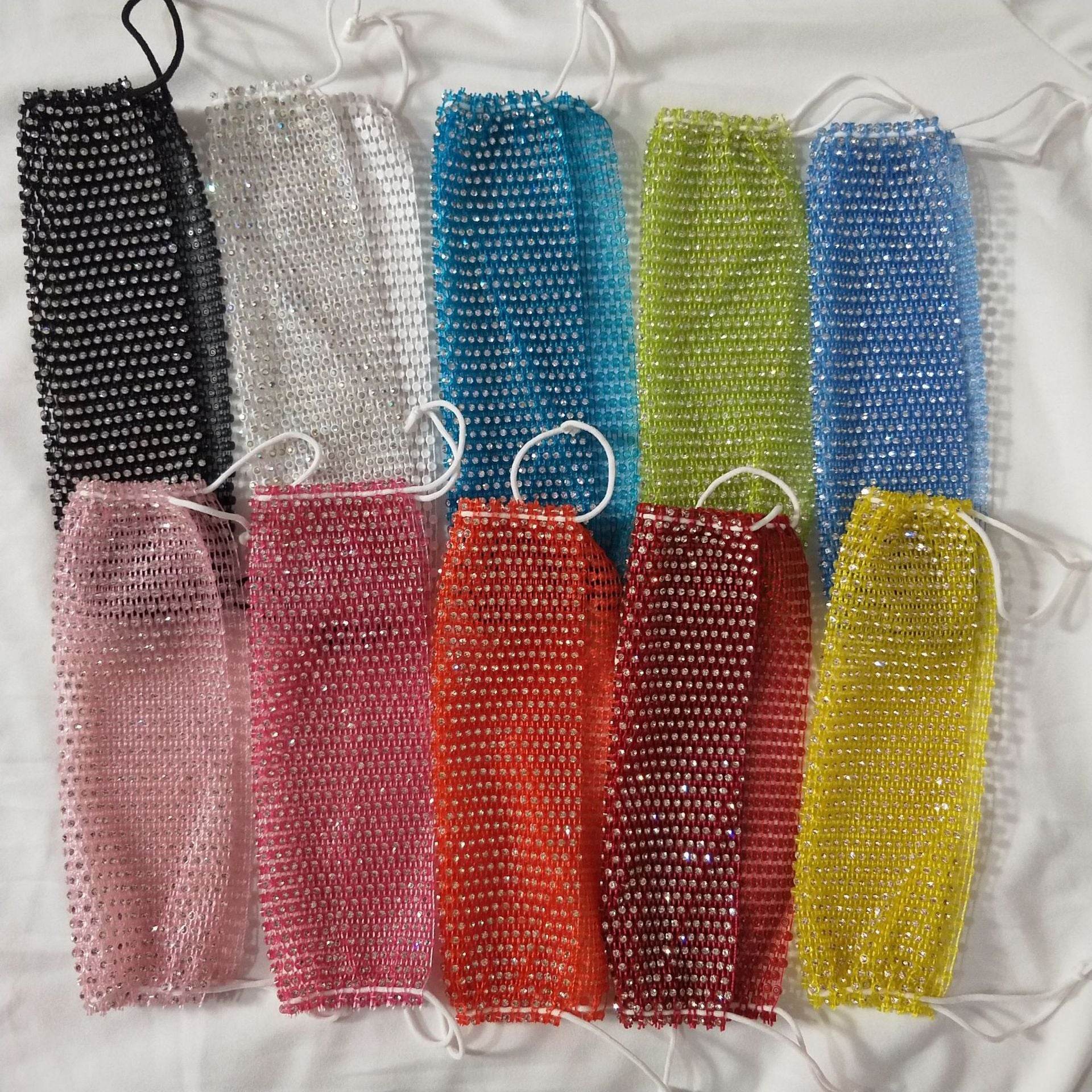 Stylish Fishnet Rhinestone Face Mask - Modern Trendy Design for All - Buy Center