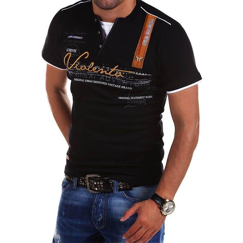 Men's Waffle Henley Shirt - Trendy Graphic Plaid Color Block Style - Buy Center