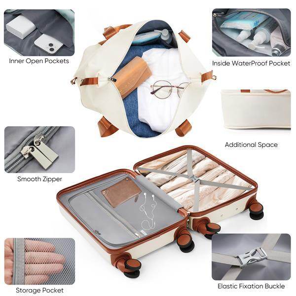 20-Inch Expandable Carry-On Luggage Set - Waterproof Travel Bag Included - Buy Center