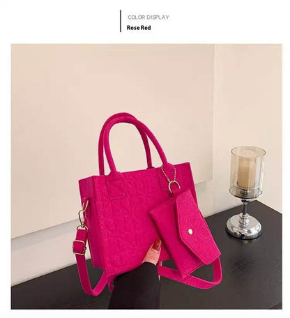 Buycenter Women's Fashion Felt Handbag - Stylish Small Shoulder Bag - Buy Center