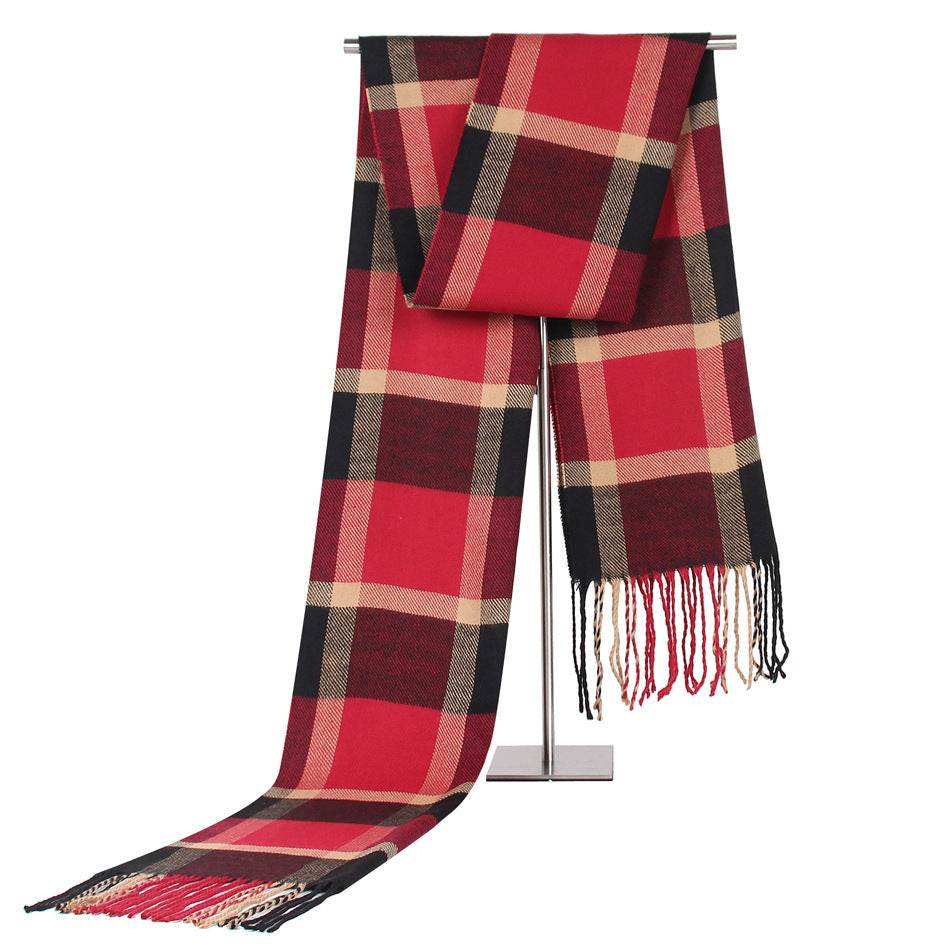 Men's Casual Plaid Scarf - Stylish Artificial Cashmere for Winter Warmth - Buy Center