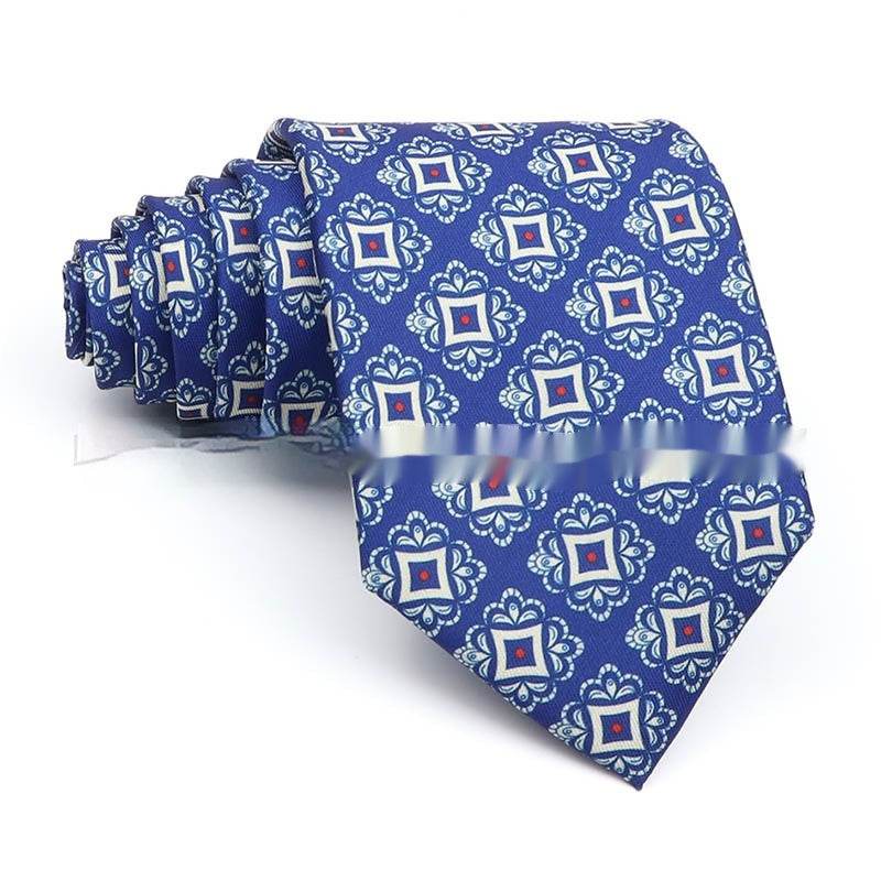 Men's Printed Work Tie - Stylish Polyester Bow Tie with Geometric Design - Buy Center