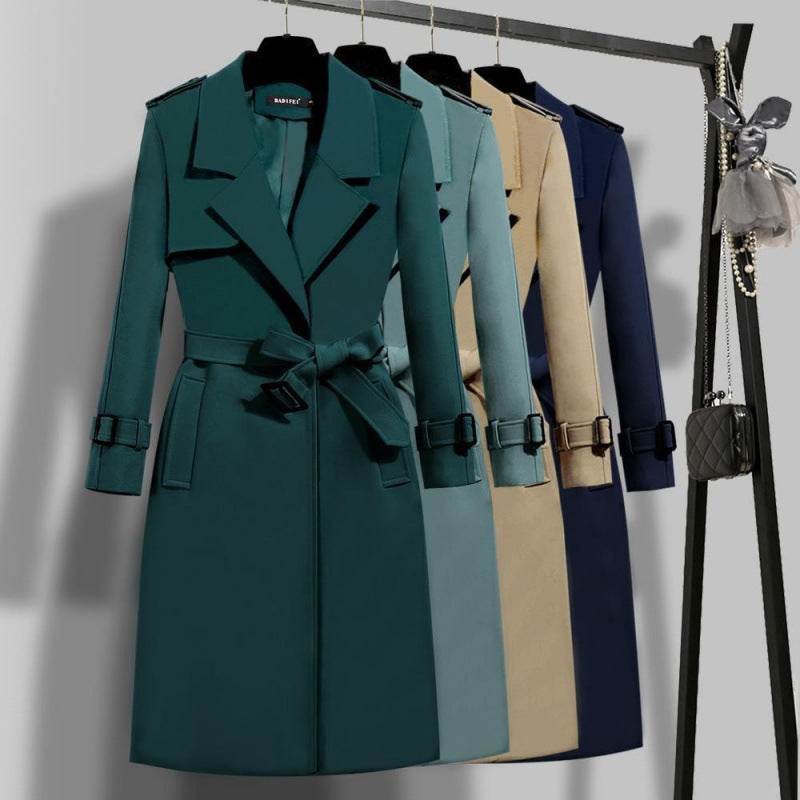Elegant Slim-fit Trench Coat for Women - Stylish & Comfortable Mid-Length - Buy Center