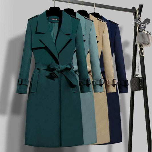 Elegant Slim-fit Trench Coat for Women - Stylish & Comfortable Mid-Length - Buy Center