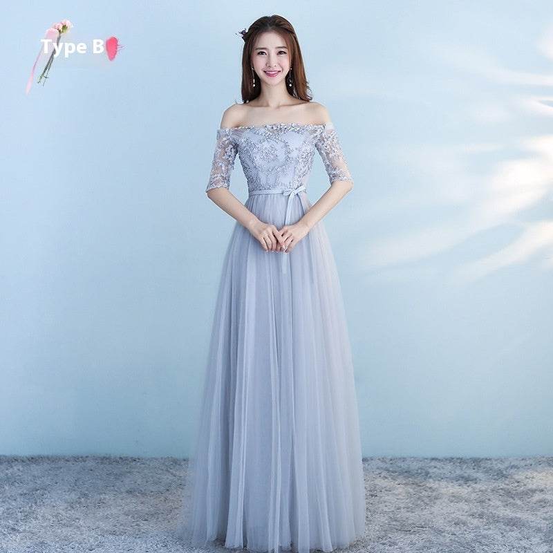 Elegant Long Blue Bridesmaid Dress - Customizable Styles & Sizes Available - Buy Center