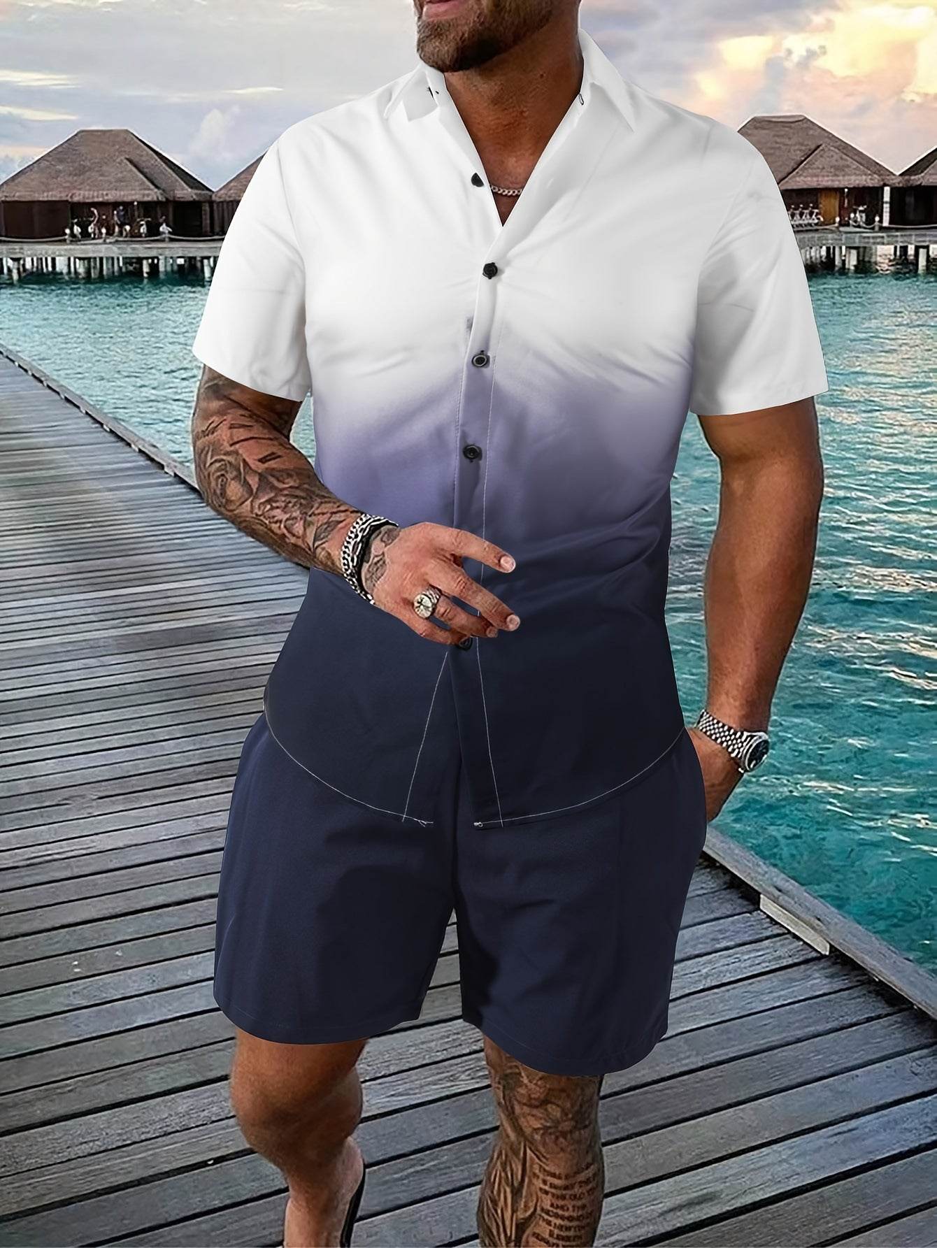 Coconut Tree 3D Printed Suit - Men’s Trendy Summer Casual Outfit - Buy Center