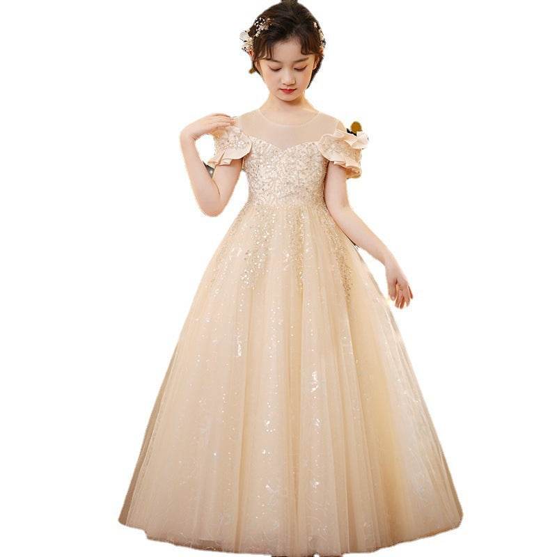 Spandex Princess Dress with Tulle Tutu & Crown for Girls - Sizes 110-160cm - Buy Center
