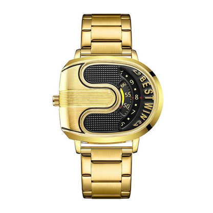 Men's U-Shaped Fashion Watch - Quartz Movement & 30m Waterproof Design - Buy Center