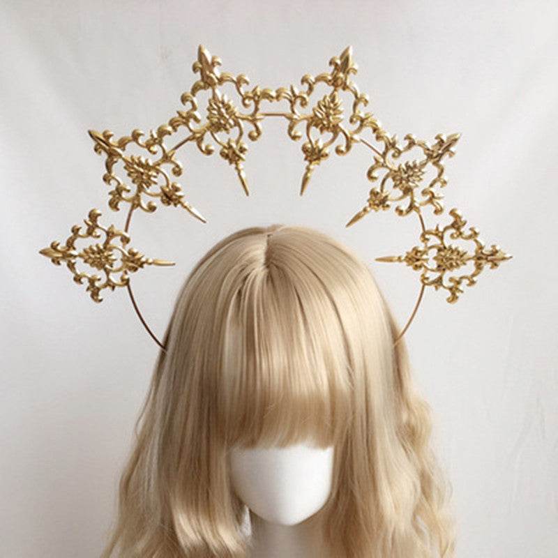 Vintage Wheat Ear Cross Hair Ornament - Elegant Gold & Silver Styles - Buy Center
