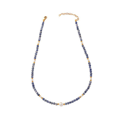 Elegant Pearl Clavicle Chain - Hand-Woven Blue Crystal Bracelet 2025 - Buy Center