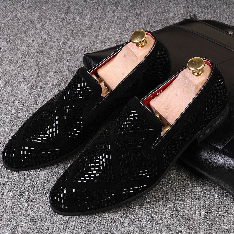 Men's Black Paillette Casual Shoes - Stylish Pointed Toe Design 2025 - Buy Center