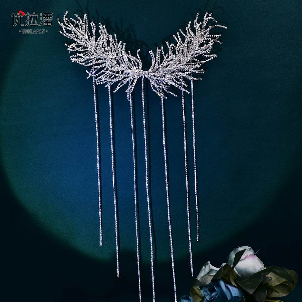 Extra Long Tassel Headband - Elegant Starry Hair Jewelry for Weddings - Buy Center
