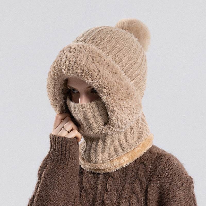 Women's Knitted Hat Scarf Mask - Stylish Winter Accessory in Multiple Colors - Buy Center