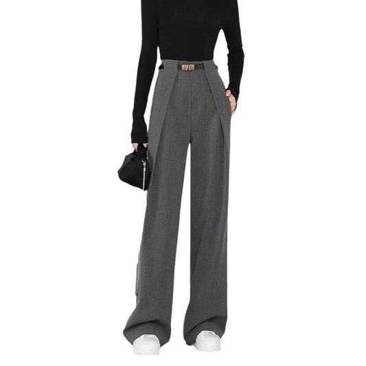 Women's Stylish Wide Leg Suit Pants - Premium Polyester Comfort - Buy Center