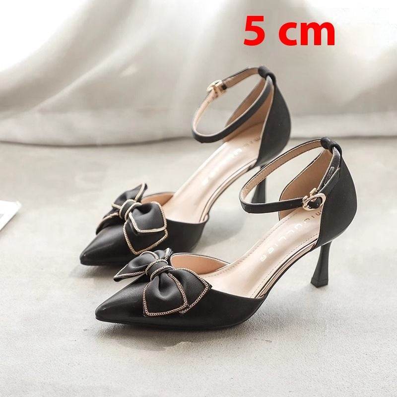 Buycenter Women's Bow Buckle Stiletto Heels - Stylish and Elegant Pumps - Buy Center