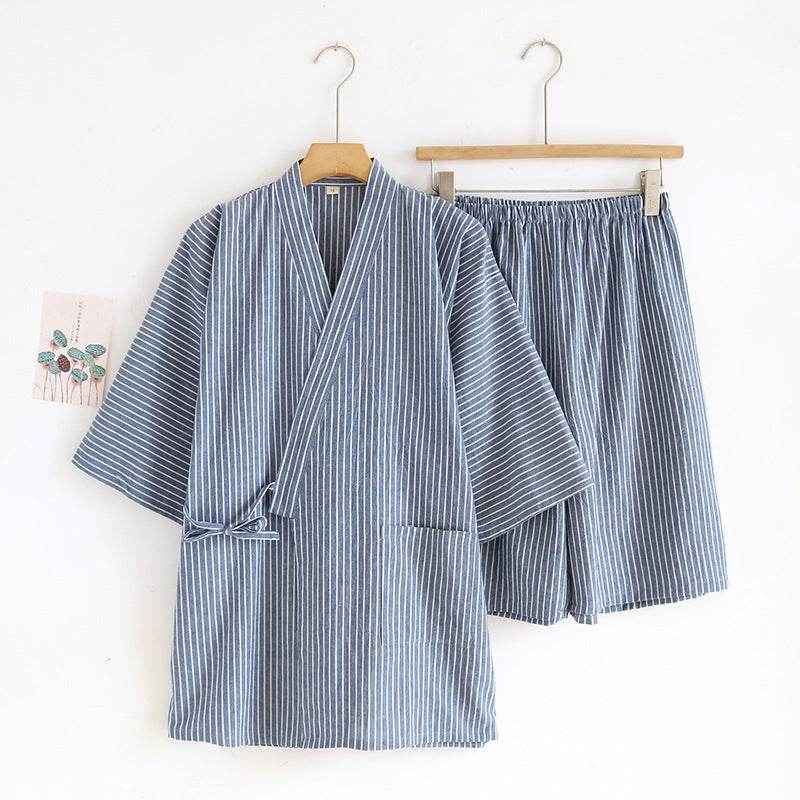 Washed Cotton Thin Striped Pajamas - Comfortable Sleepwear Set For All